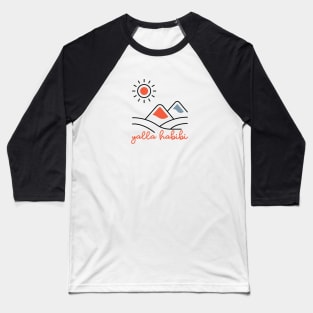 yalla habibi - mountain, sun landscape - orange & blue Baseball T-Shirt